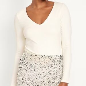 Double layer sculpting cropped T-shirt